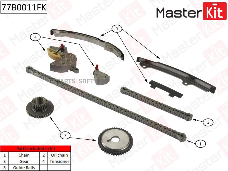 Комплект Цепи Грм Nissan PrimeraX-Trail 20i-25i Qr20Qr25de 01 77b0011fk MasterKit арт 26081₽