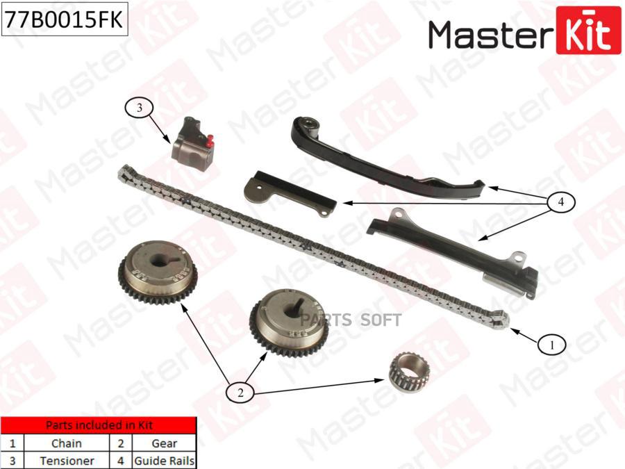 

Комплект Цепи Грм Nissan Almera/Tino 1.5i-1.8i 16v Qg15/Qg18de 00 77b0015fk MasterKit арт.