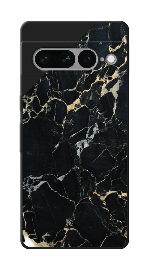 

Чехол Awog на Google Pixel 7 Pro "Черный мрамор уголок", Черный;золотистый, 271352-1
