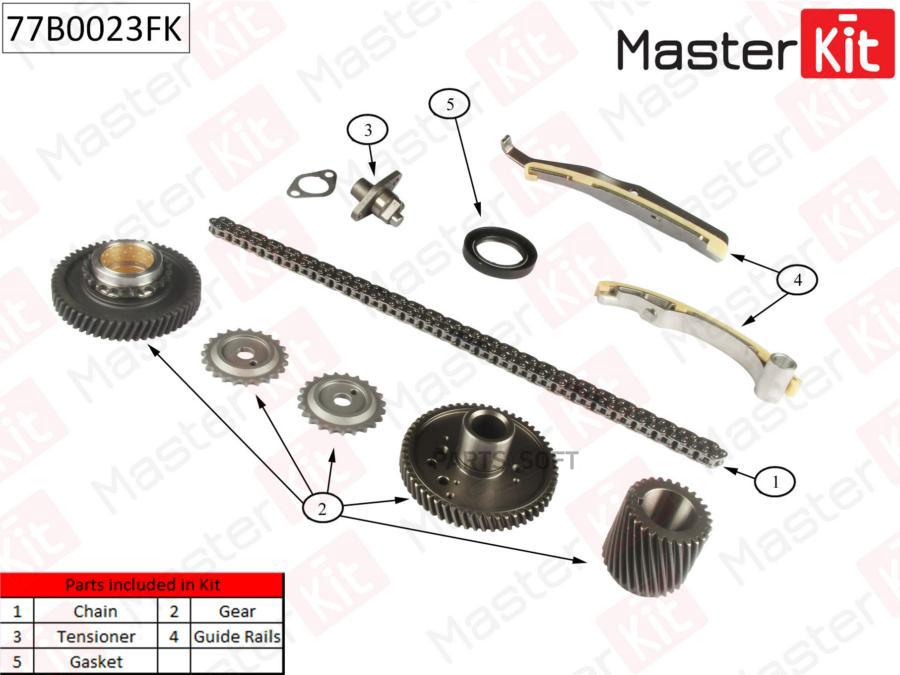 Комплект Цепи Грм Mitsubishi Pajero 32di-D 4m41 00 77b0023fk MasterKit арт 77B0023FK 15140₽