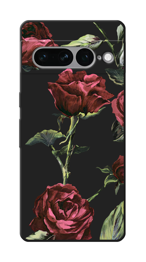 

Чехол Awog на Google Pixel 7 Pro "Бордовые розы фон", Бордовый, 271352-1