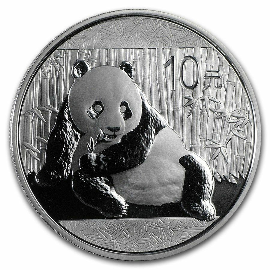 

Инвестиционная серебряная монета 10 юаней 999 пробы 30 г. чистого серебра. Панда. Китай, 2