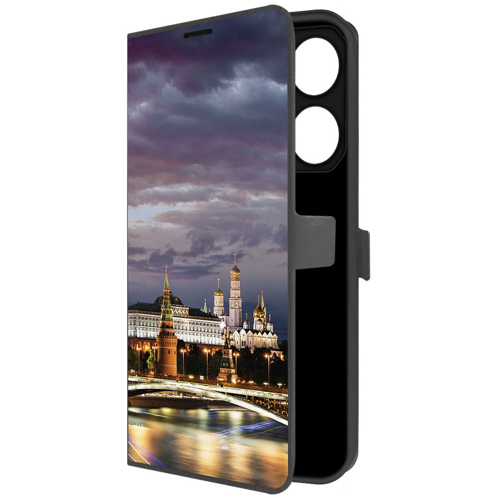 

Чехол-книжка Krutoff Eco Book для TECNO Pova 6 Pro Россия, Московский Кремль (черный)