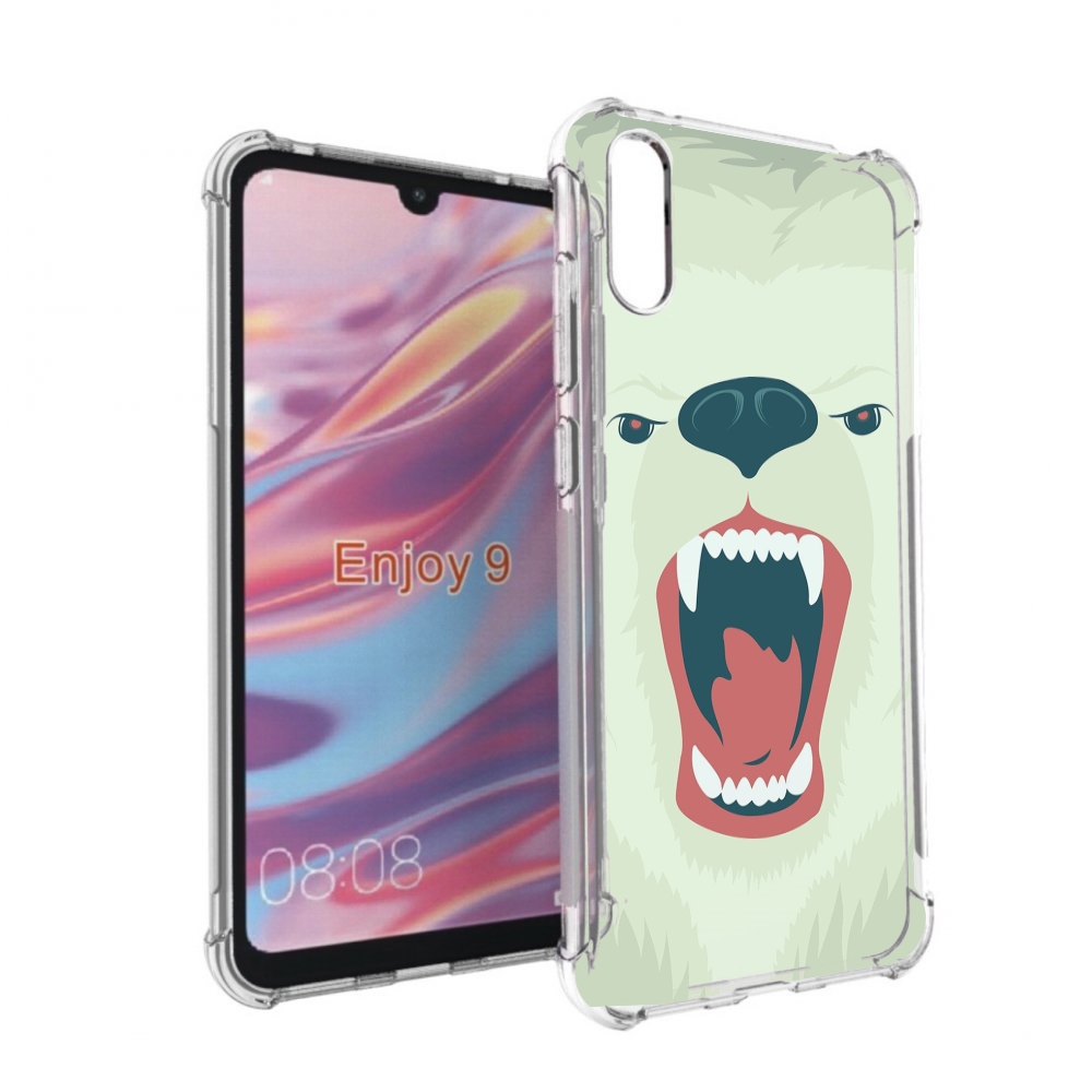 

Чехол бампер MyPads белый-медведь для Huawei Enjoy 9, Прозрачный, Tocco