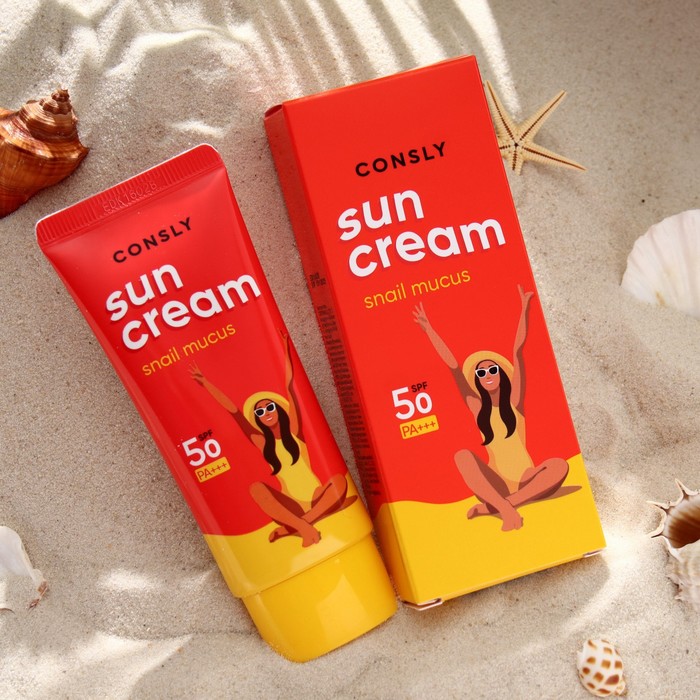 Солнцезащитный крем Consly с муцином улитки SPF 50 PA 50 мл 514₽