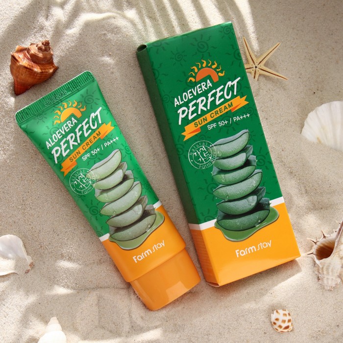 Крем FarmStay Aloe Vera Perfect Sun Cream солнцезащитный SPF 50+ PA+++