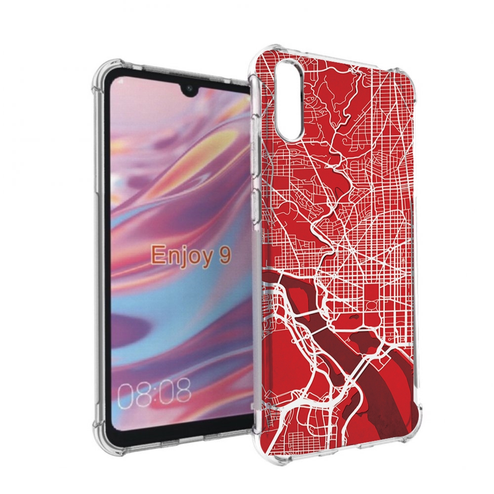 

Чехол бампер MyPads векторная-карта для Huawei Enjoy 9, Прозрачный, Tocco