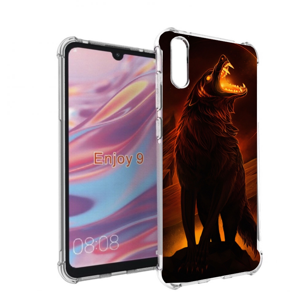 

Чехол бампер MyPads волчара с огнем внутри для Huawei Enjoy 9, Прозрачный, Tocco