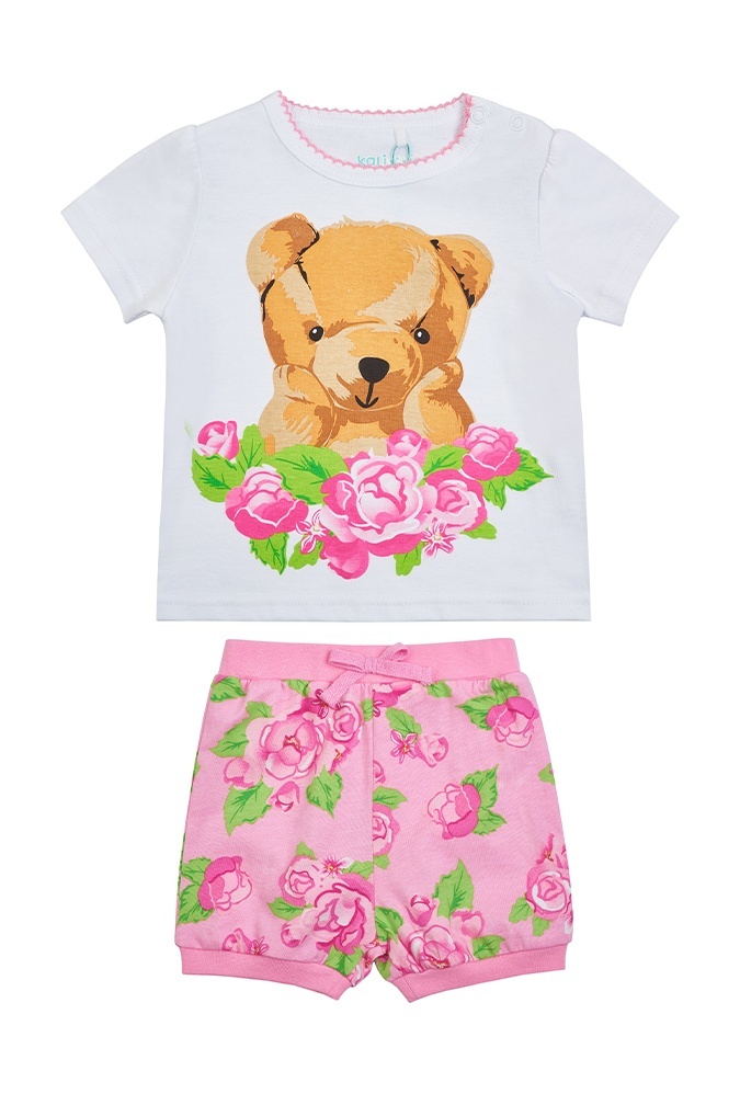 

Костюм повседневный Kari baby SS24B24301206, белый; розовый, 86, 229117