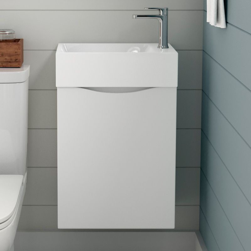 

Art&Max Тумба с раковиной Art&Max Liberty-400-1D-SO-BL-L Bianco Lucido, подвесная