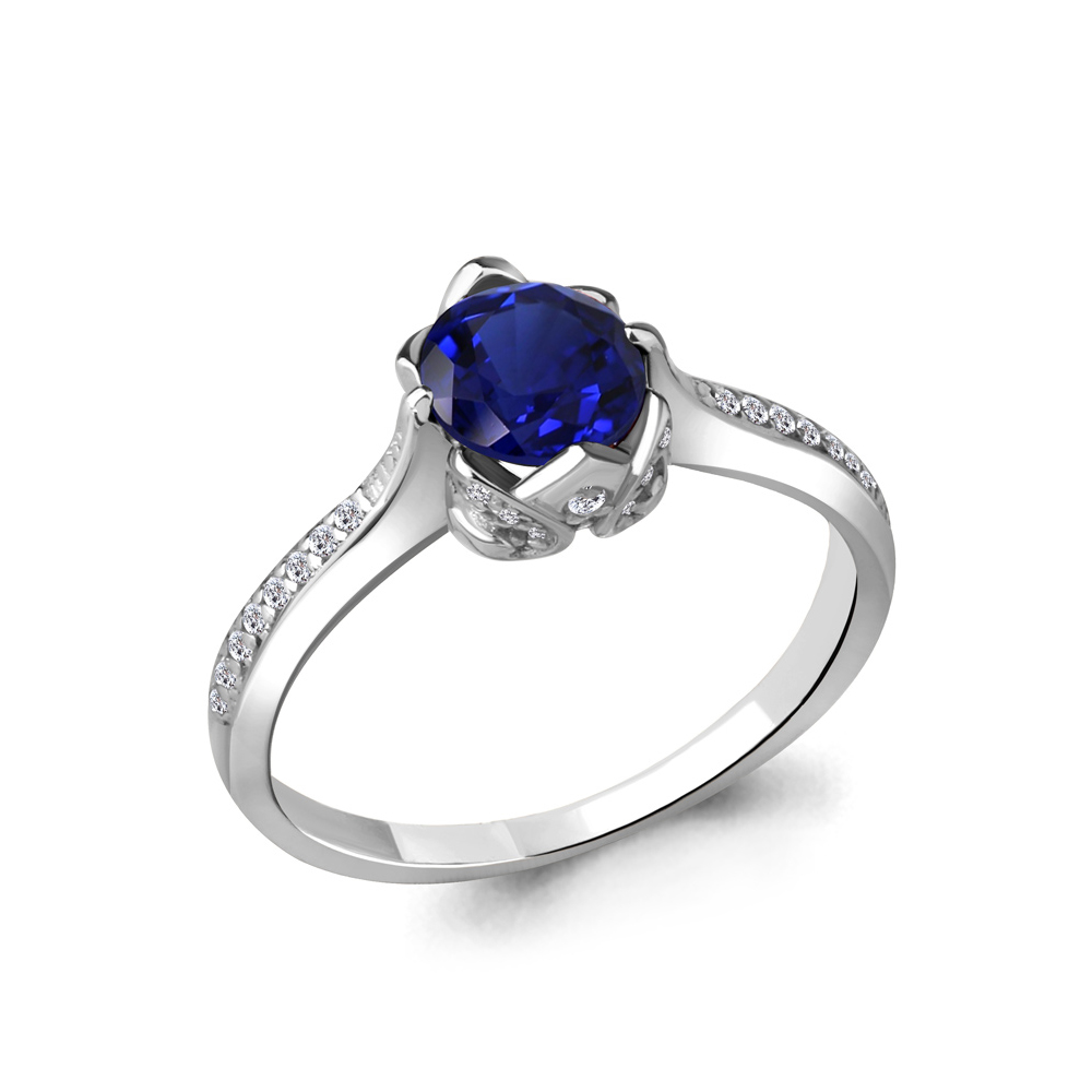

Кольцо из серебра с сапфиром р.  Aquamarine 63977Б_925_р, 63977Б_925_р