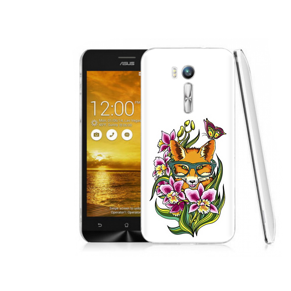 

Чехол MyPads Tocco для Asus ZenFone Go (ZB551KL) Лиса в цветах, Прозрачный, Tocco