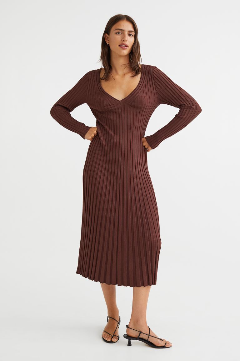 

Платье женское H&M 1103340002 коричневое L (доставка из-за рубежа), 1103340002