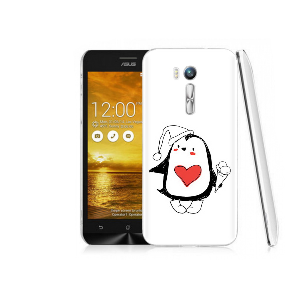 

Чехол MyPads Tocco для Asus ZenFone Go (ZB551KL) Пингвин с мороженым, Прозрачный, Tocco