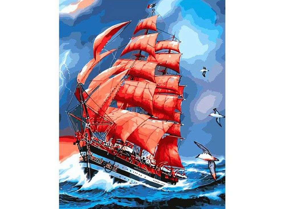 

Картина по номерам Цветной Алые паруса, 40x50, Алые паруса