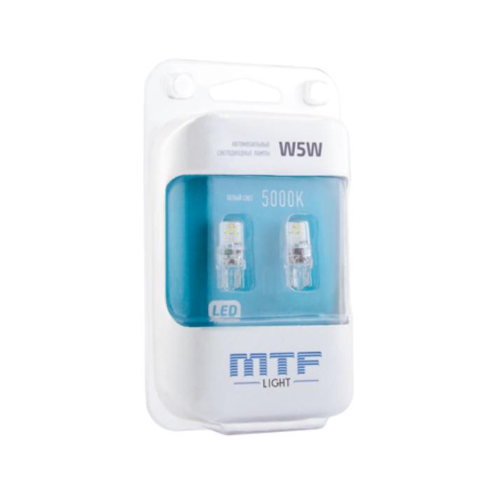 

Лампа светодиодная 12 В, MTF Light,Т10/W5W, 1 Вт, VEGA, 5000К (белый свет), 2 шт
