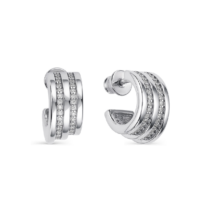 

Серьги из серебра с фианитом АЛЬКОР 02-2156/00КЦ-00, 02-2156/00КЦ-00