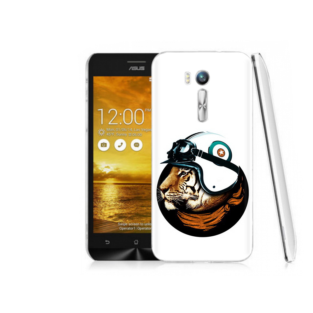 Чехол MyPads Tocco для Asus ZenFone Go (ZB551KL) Тигр в шлеме