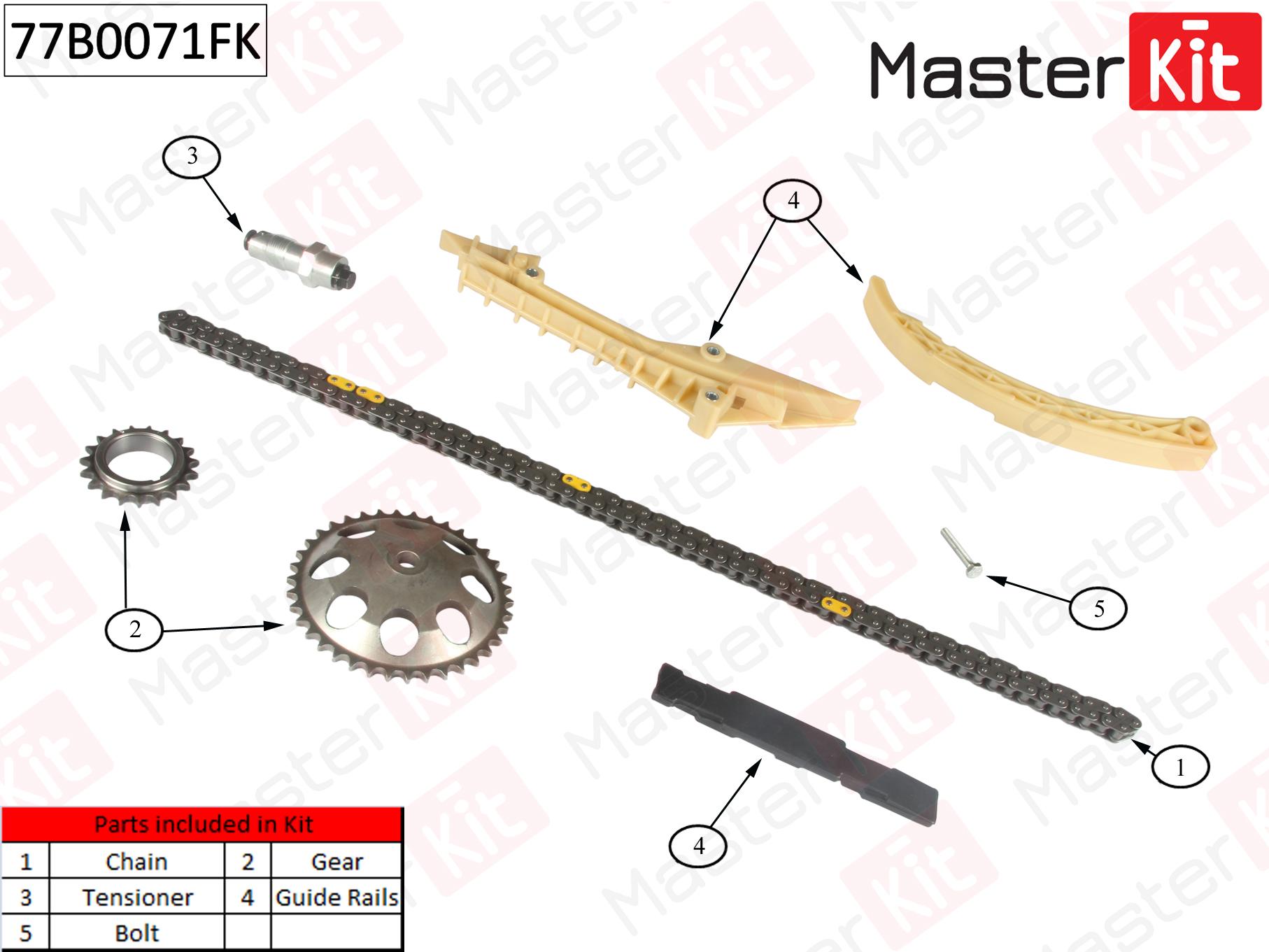 

Комплект Цепи Грм Saab 9-3/9-5 2.0-2.3 B203/B235 9 77b0071fk MasterKit арт. 77B0071FK