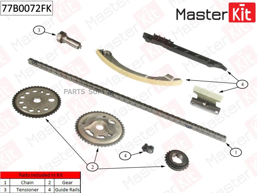 

Комплект Цепи Грм Opel Vectra 2.2i 16v Z22yh 03- 77b0072fk MasterKit арт. 77B0072FK