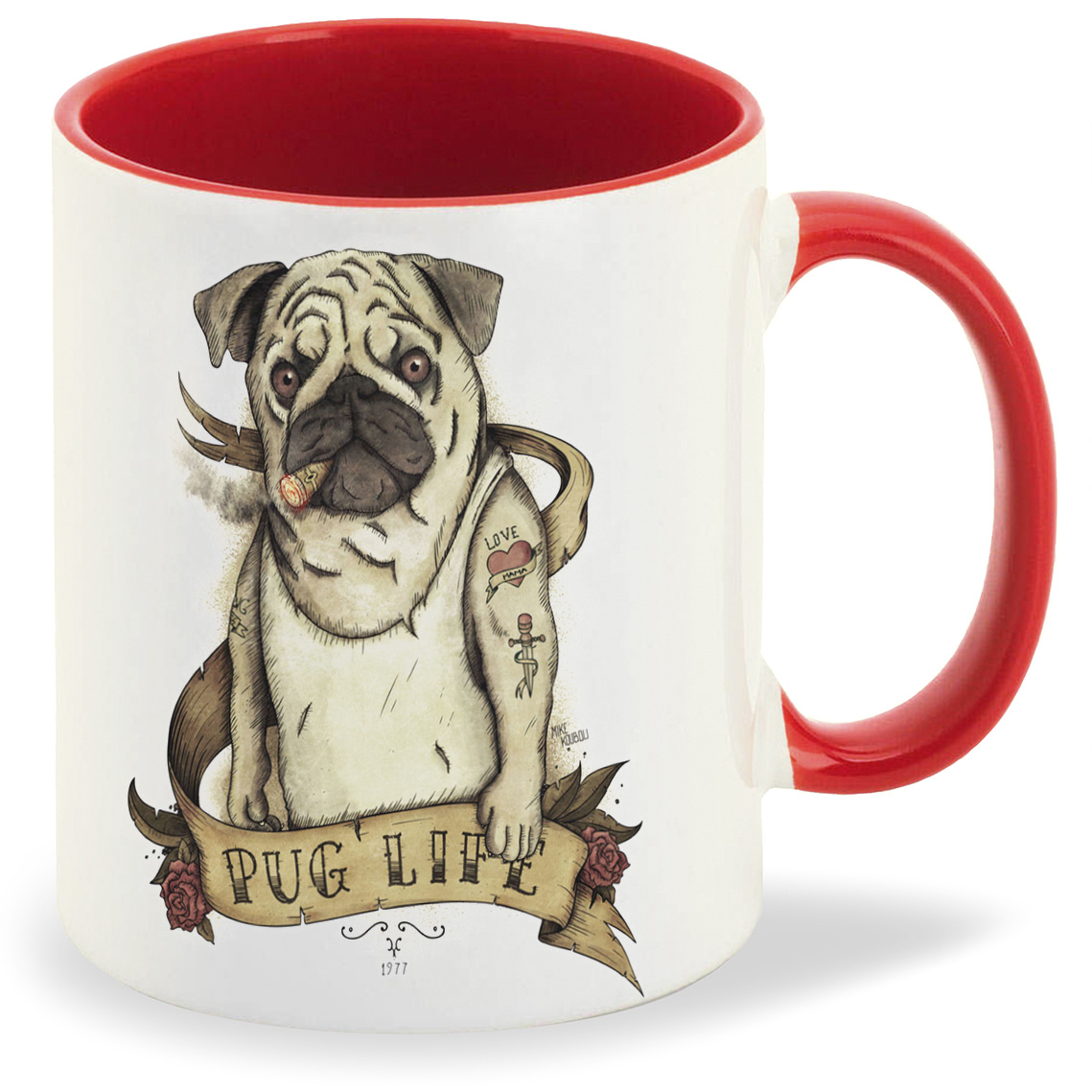 

Кружка CoolPodarok Мопс Pug life, Мопс Pug life