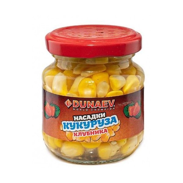 

Насадки Dunaev КУКУРУЗА жёлтая 0.10л КЛУБНИКА (банка: стекло), Желтый, DWN014