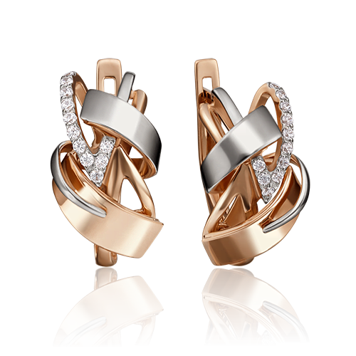

Серьги из комбинированного золота с фианитом PLATINA jewelry 02-4219-00-401-1111-65, 02-4219-00-401-1111-65