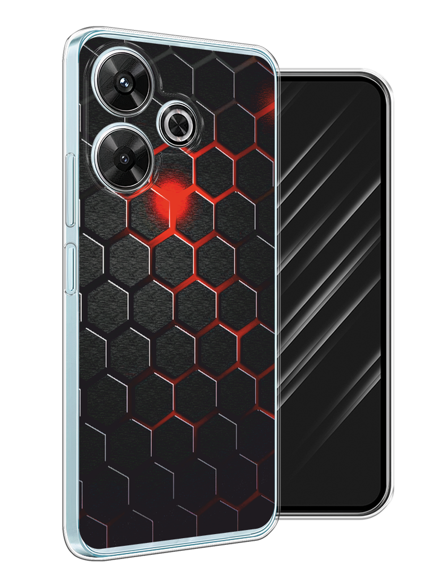

Чехол Awog на Xiaomi Redmi Note 13R/Redmi 13/Poco M6 4G "Фон соты красные", Красный;черный, 322550-1