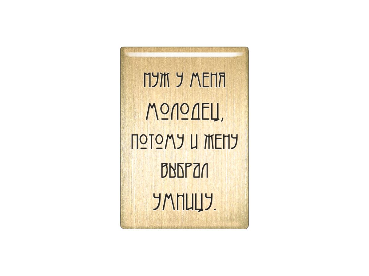 

Магнит Муж у меня молодец, потому и жену выбрал умницу, Т18.234.02.00