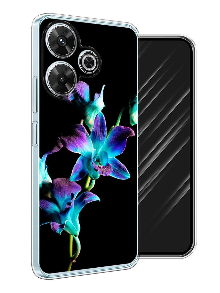 

Чехол Awog на Xiaomi Redmi Note 13R/Redmi 13/Poco M6 4G "Синий цветок на черном", Черный;голубой;синий, 322550-1