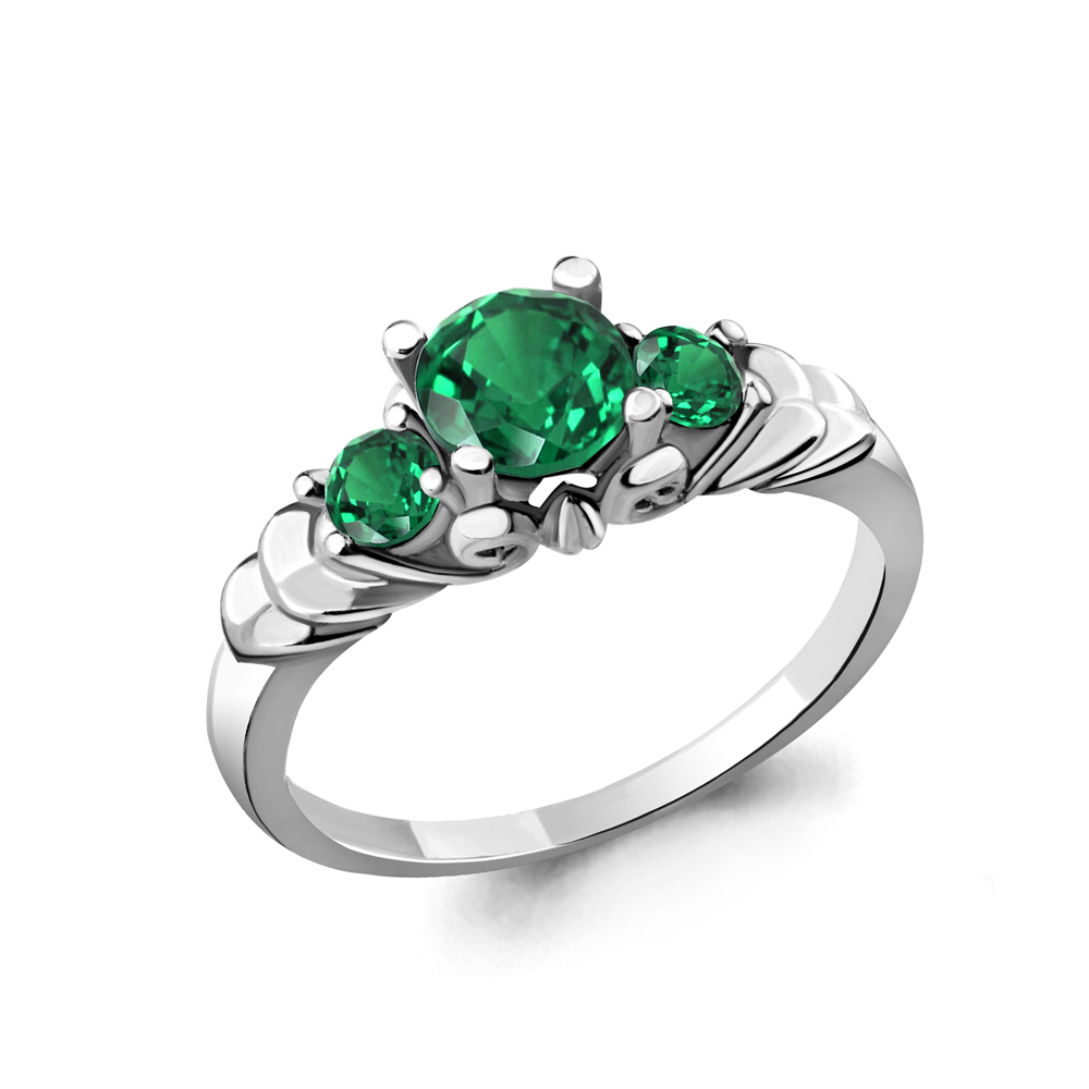 

Кольцо из серебра с изумрудом р. , Aquamarine 63983П_925_р, 63983П_925_р