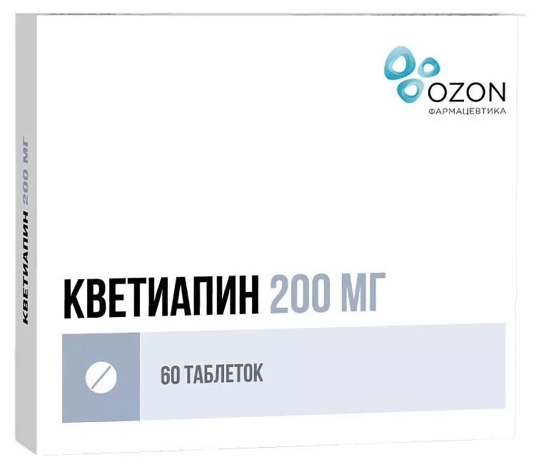 Купить Кветиапин таблетки 200 мг 60 шт., Озон ООО