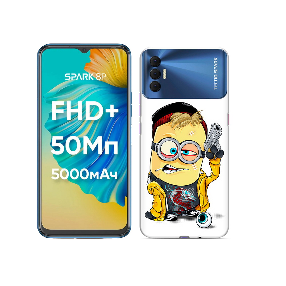 

Чехол MyPads Tocco для Tecno Spark 8P миньон бандит, Прозрачный, Tocco