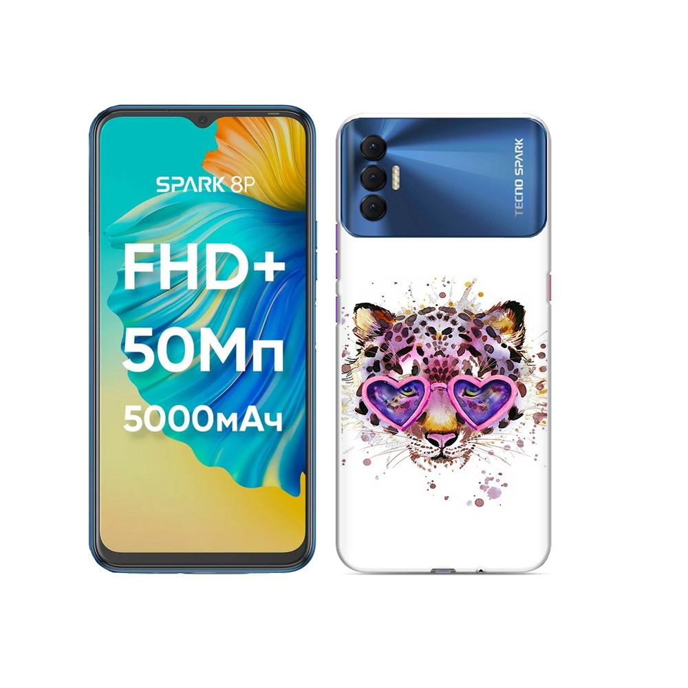 

Чехол MyPads Tocco для Tecno Spark 8P модный леопард, Прозрачный, Tocco