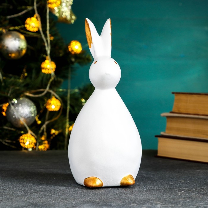 

Фигура "Кролик интерьерный" бело/золотой, 22х10см