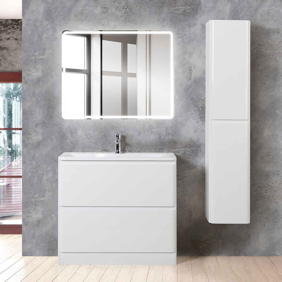 

BelBagno Мебель для ванной BelBagno Albano 90 напольная, bianco lucido