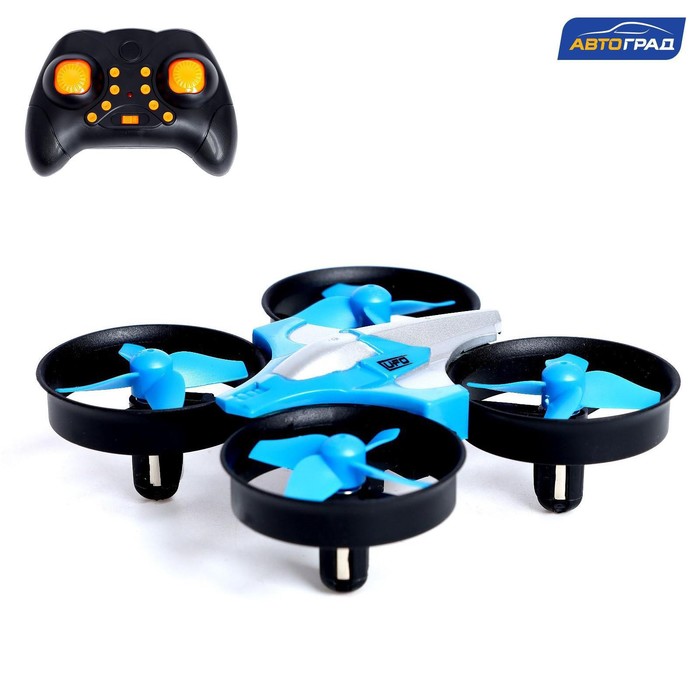 

Квадрокоптер радиоуправляемый Flashdrone, работает от аккумулятора, цвет синий
