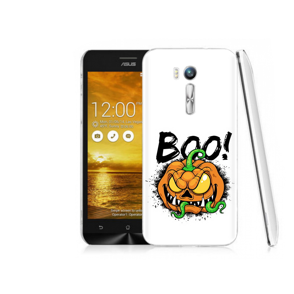 

Чехол MyPads Tocco для Asus ZenFone Go (ZB551KL) Хэллоуин бу, Прозрачный, Tocco