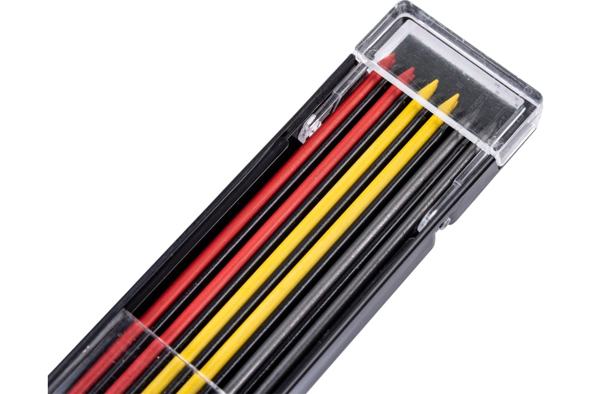 Графитовые грифели WOODWORK d2,0 мм, красный, жёлтый, черный по 2 шт., 6 шт. в наборе RIF-
