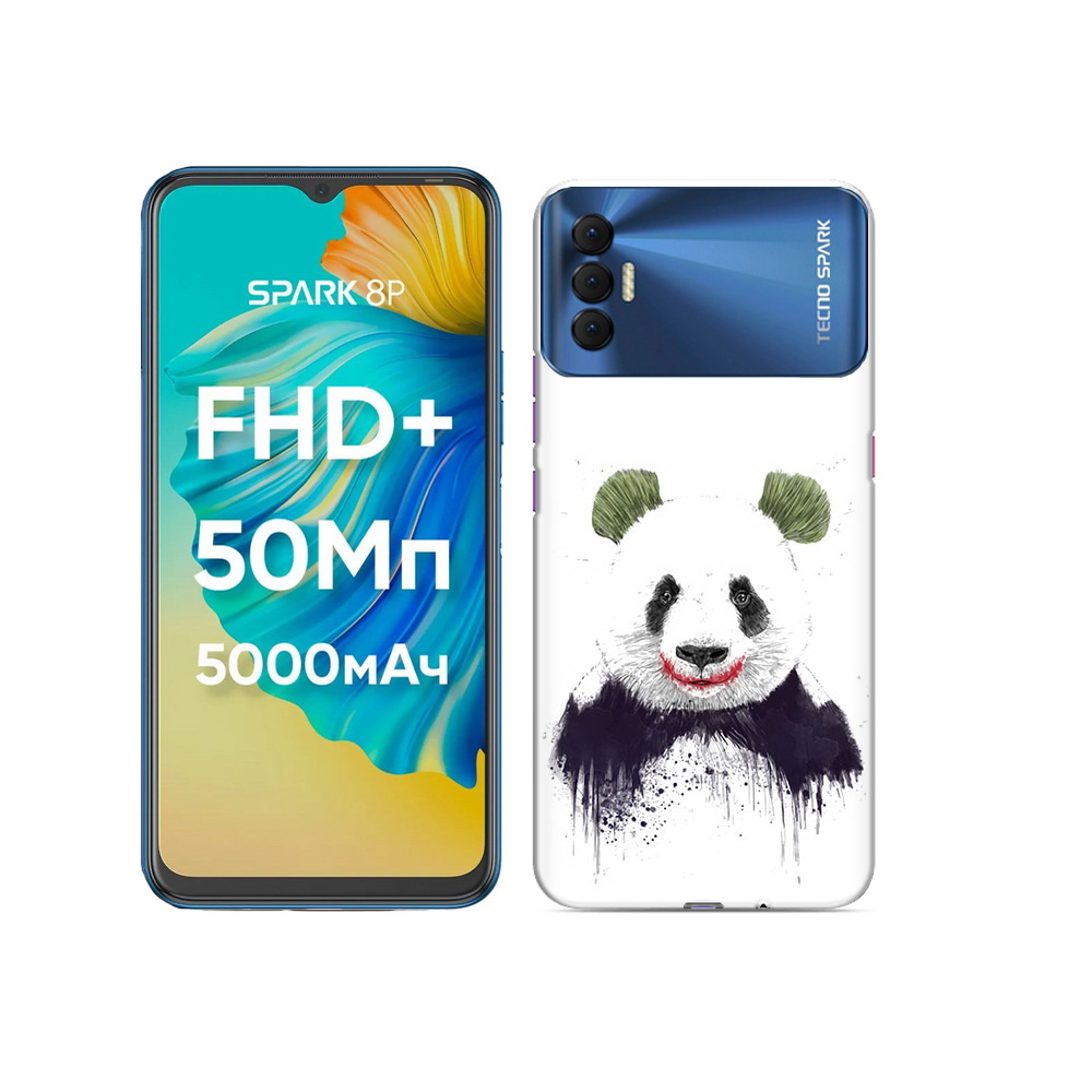 

Чехол MyPads Tocco для Tecno Spark 8P панда джокер, Прозрачный, Tocco