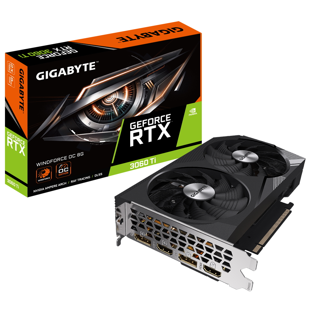 фото Видеокарта gigabyte nvidia geforce rtx 3060 ti гб (gv-n306twf2oc-8gd 2.0)