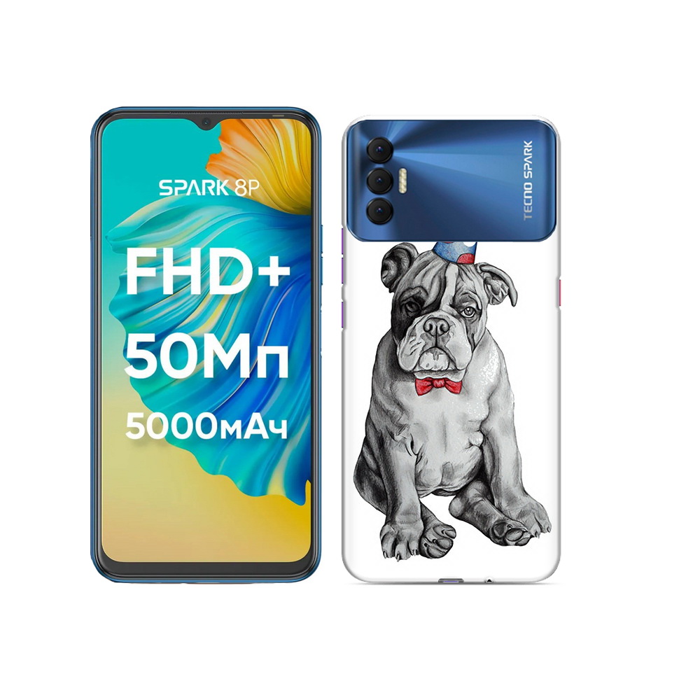 

Чехол MyPads Tocco для Tecno Spark 8P праздничный щенок, Прозрачный, Tocco