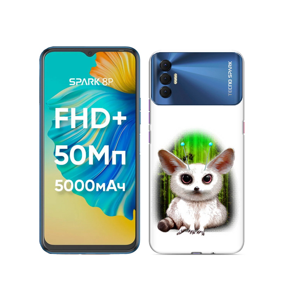 

Чехол MyPads Tocco для Tecno Spark 8P пушистое животное, Прозрачный, Tocco