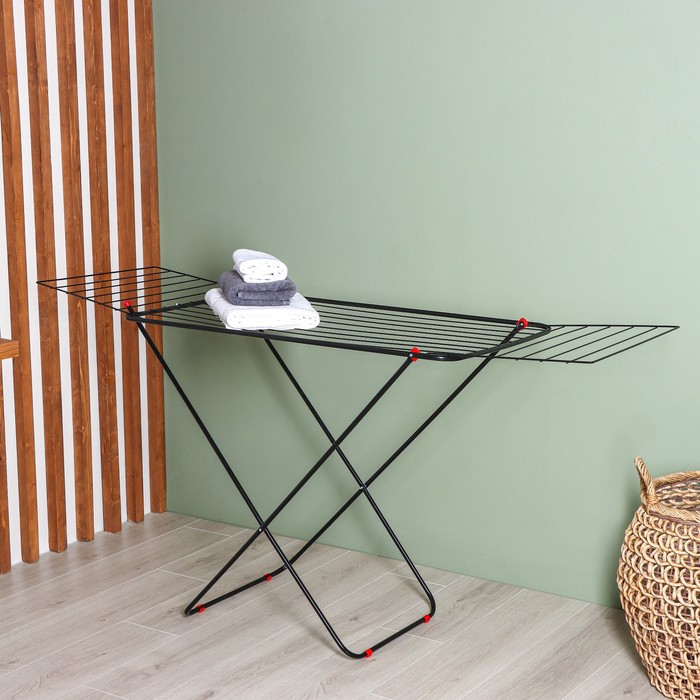 Сушилка для белья напольная Smarty Start black, рабочая длина 18 м, цвет чёрный