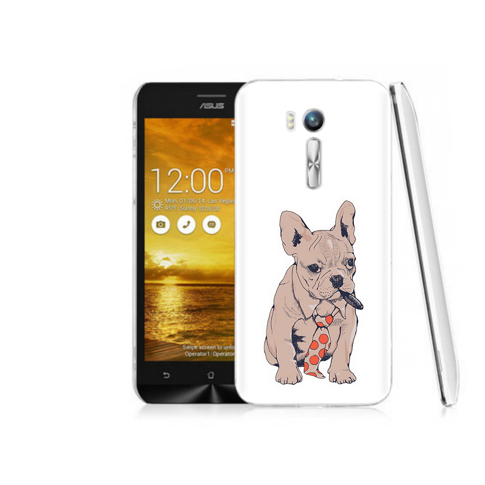 

Чехол MyPads Tocco для Asus ZenFone Go (ZB551KL) бульдог с сигарой, Прозрачный, Tocco