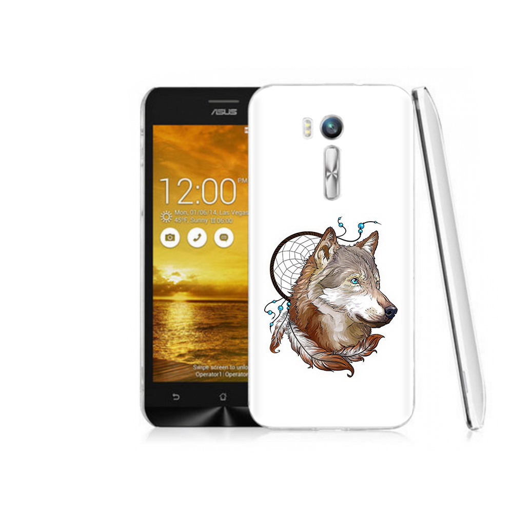 

Чехол MyPads Tocco для Asus ZenFone Go (ZB551KL) волк и ловец снов, Прозрачный, Tocco