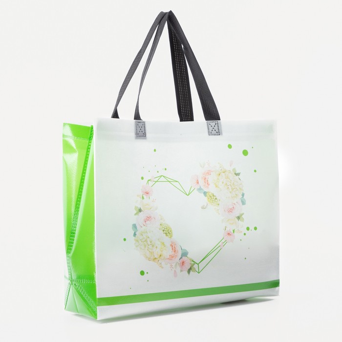 

Сумка хозяйственная без застёжки, цвет белый, Белый;зеленый