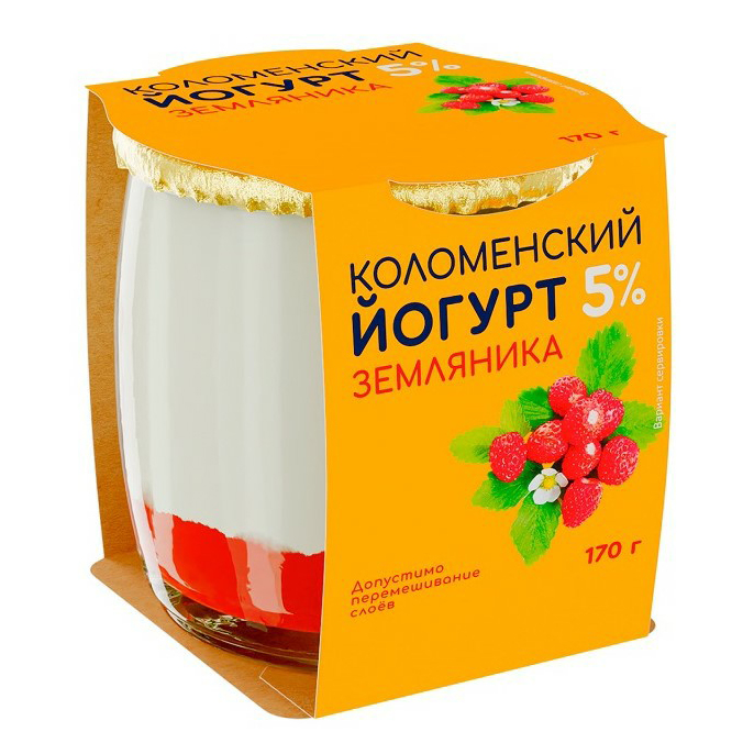 

Йогурт Коломенское земляника 5% БЗМЖ 170 г