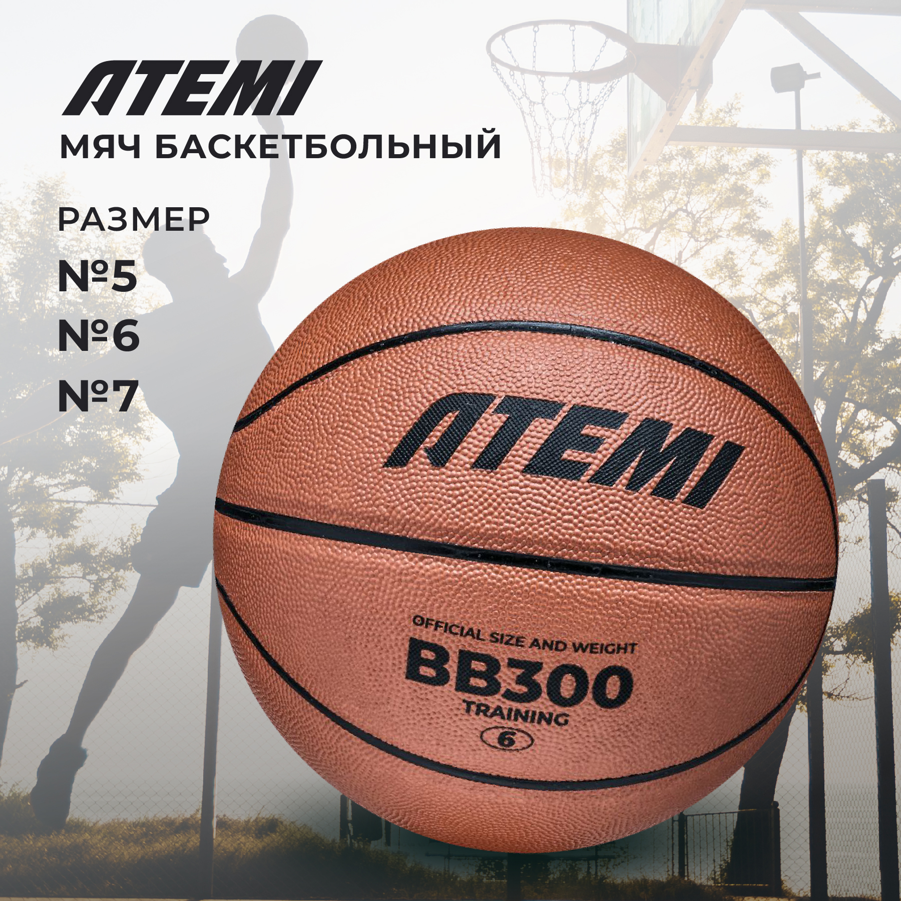 Баскетбольный мяч Atemi BB300N размер 5