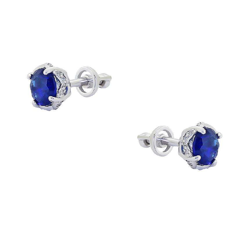 

Серьги из серебра с фианитом Del'ta с050361, с050361